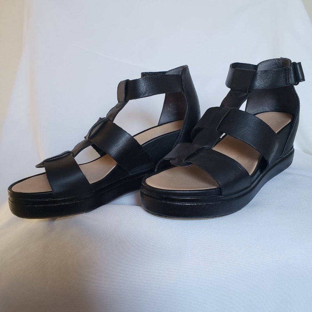 Black Gladiator Wedge Platform Sandals - Sz 9 - Dr Scholl's - Picture 7 of 14